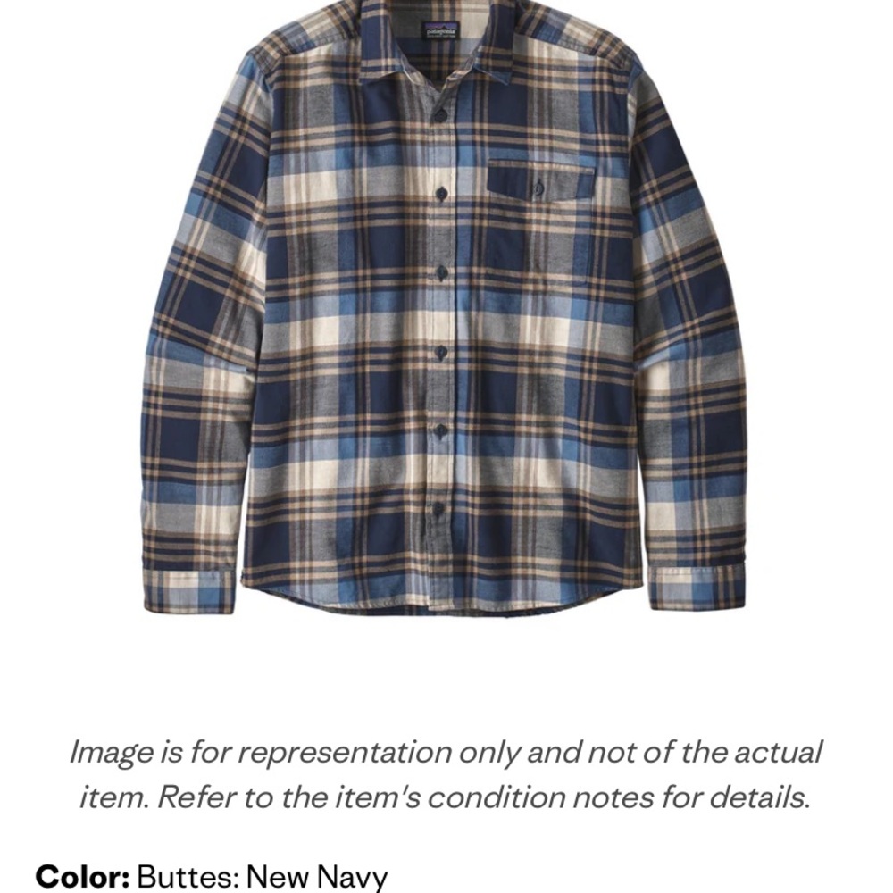 Patagonia Men’s Fjord Plaid Organic Cotton Lightweight Medium Work Shirt 54020 - Picture 14 of 14